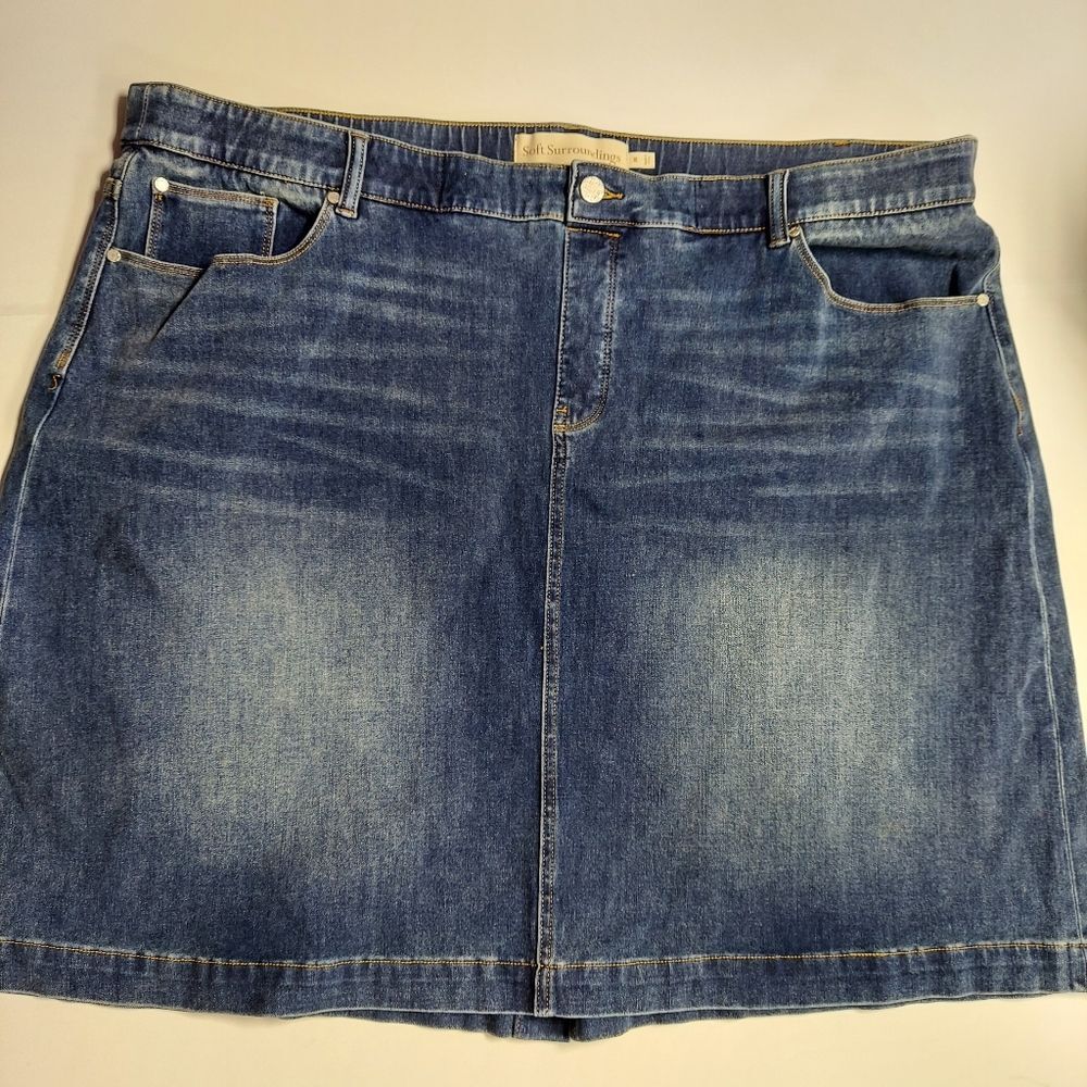 Soft Surrounding Blue Denim Pencil Jean Skirt Size 3X